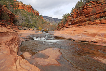 Slide Rock Canyon State Park, Arizona is within 30 minutes of Sedona. The rock formation here are similar to the Sedona area with the exception of the flat smooth surface of some of the rock. Dec.2016