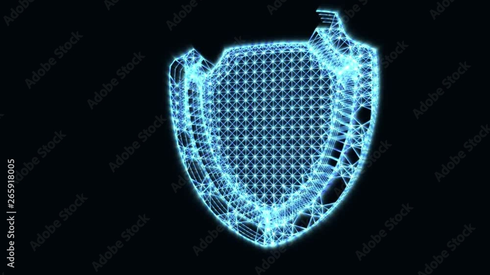 Wall mural the appearance of a sign of protection. digital internet security icon. animation of an abstract ide