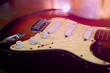  Electric guitar macro abstract
