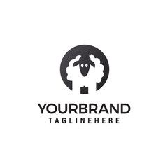 sheep logo design concept template vector