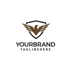 Fototapeta premium eagle wings shield logo design concept template vector