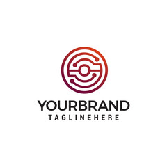 letter s Technology logo design concept template vector