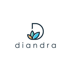 Flower D Logo - Vector logo template