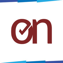 on Initial Letter with tick Logo Icon Vector template