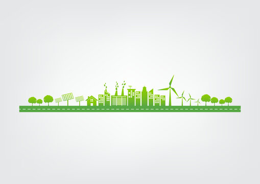 Green city, World environment and sustainable development concept, vector illustration