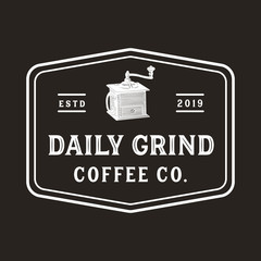 Vintage Coffee Grinder Logo