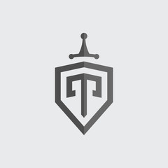 Obraz premium T Shield Logo - Vector logo template