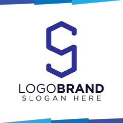 S Letter hexagonal Logo Icon Vector template, home logo