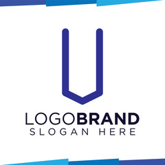 U Letter hexagonal Logo Icon Vector template, home logo