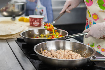 Cooking process with tasty materials