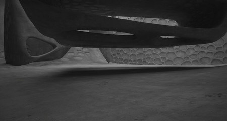 Empty dark abstract concrete smooth interior . Architectural background. 3D illustration and rendering