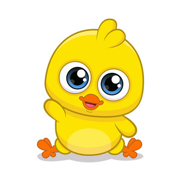 Yellow chicken cartoon. Illustration of a cartoon chicken.