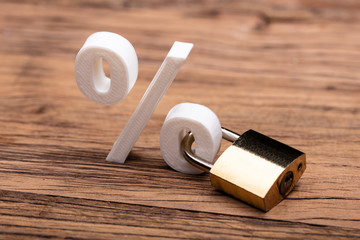 Percentage Sign Locked With Keypad Lock