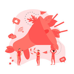 Business Advertising Promotion. Big Megaphone and Business icon. Advertisement Marketing Concept. Vector illustration.	