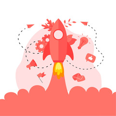 Concept of startup launch of a new business	