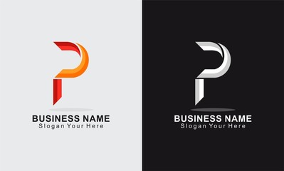 design abstract letter p business logo