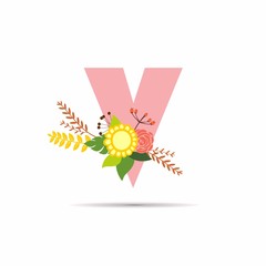 initial letter floral design vector