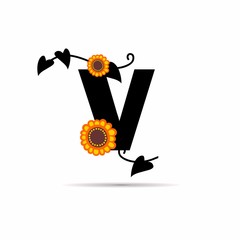 initial letter floral design vector