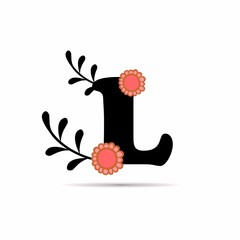 initial letter floral design vector