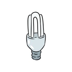 Economical light bulb doodle. Eco friendly saving light bulb image