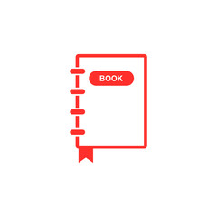 book icon outline vector red color