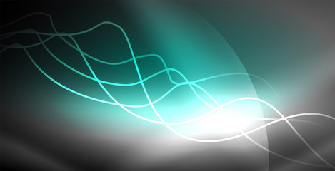 Neon lines shiny glowing background