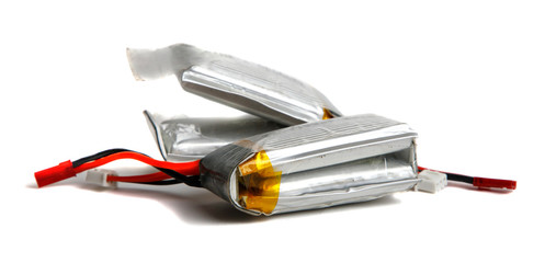 useless batteries for recycling isolated on white background