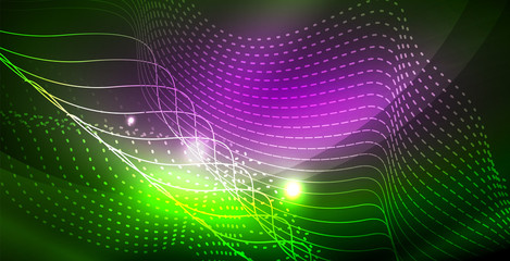 Obraz premium Shiny neon space background