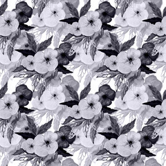 Pansy Flowers Seamless Pattern.