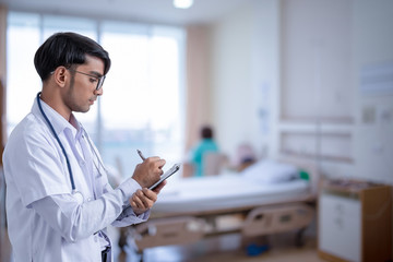 Doctor with stethoscope in the hospital