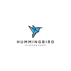 Obraz premium humming bird vector logo design