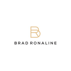 BR initial monogram logo design - obrazy, fototapety, plakaty