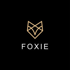 fox head line illustration vector logo design