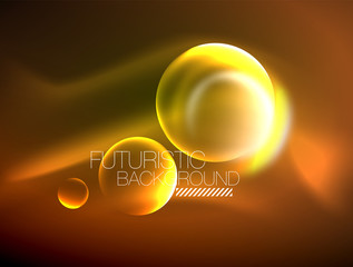 Vector glowing neon circles abstract background
