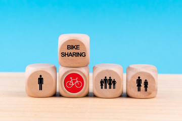 Bike Sharing with some symbols of people