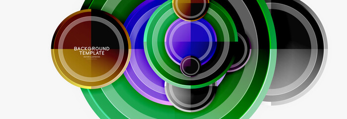 Fototapeta premium Abstract round geometric shapes, modern circles background