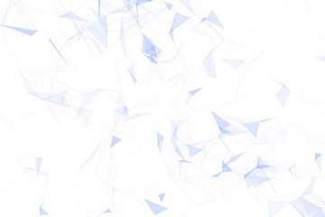 Abstract lines and triangles shapes on white 3d illustration background. Selective focus used.