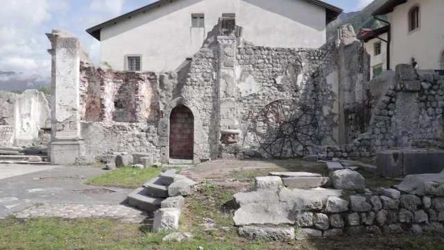 ancient ruins  in Venzone, cultural heritage of a famous italian village