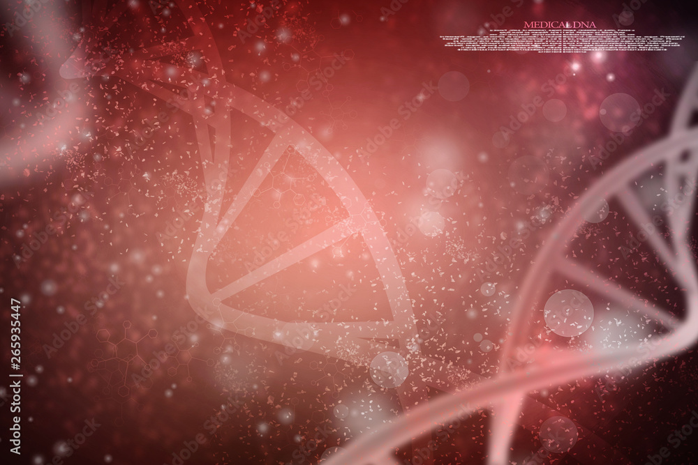 Poster 3d render of dna structure, abstract background