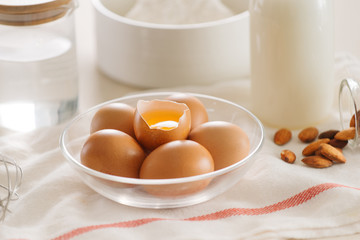 working with homemade banana cake