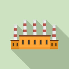 Refinery oil factory icon. Flat illustration of refinery oil factory vector icon for web design