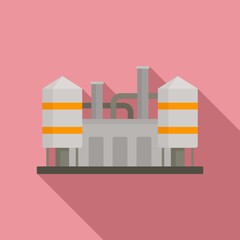 Refinery plant icon. Flat illustration of refinery plant vector icon for web design