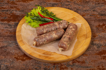Pork sausages for grill