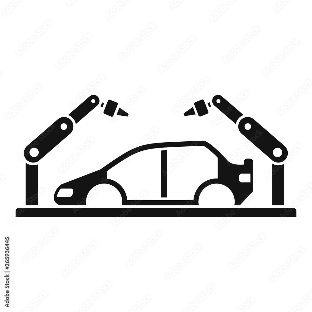 Poster robot car assembly icon. simple illustration of robot car assembly vector icon for web design isolat