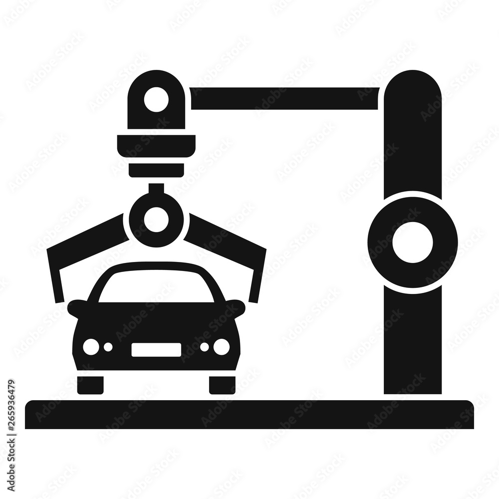 Poster robot car factory icon. simple illustration of robot car factory vector icon for web design isolated
