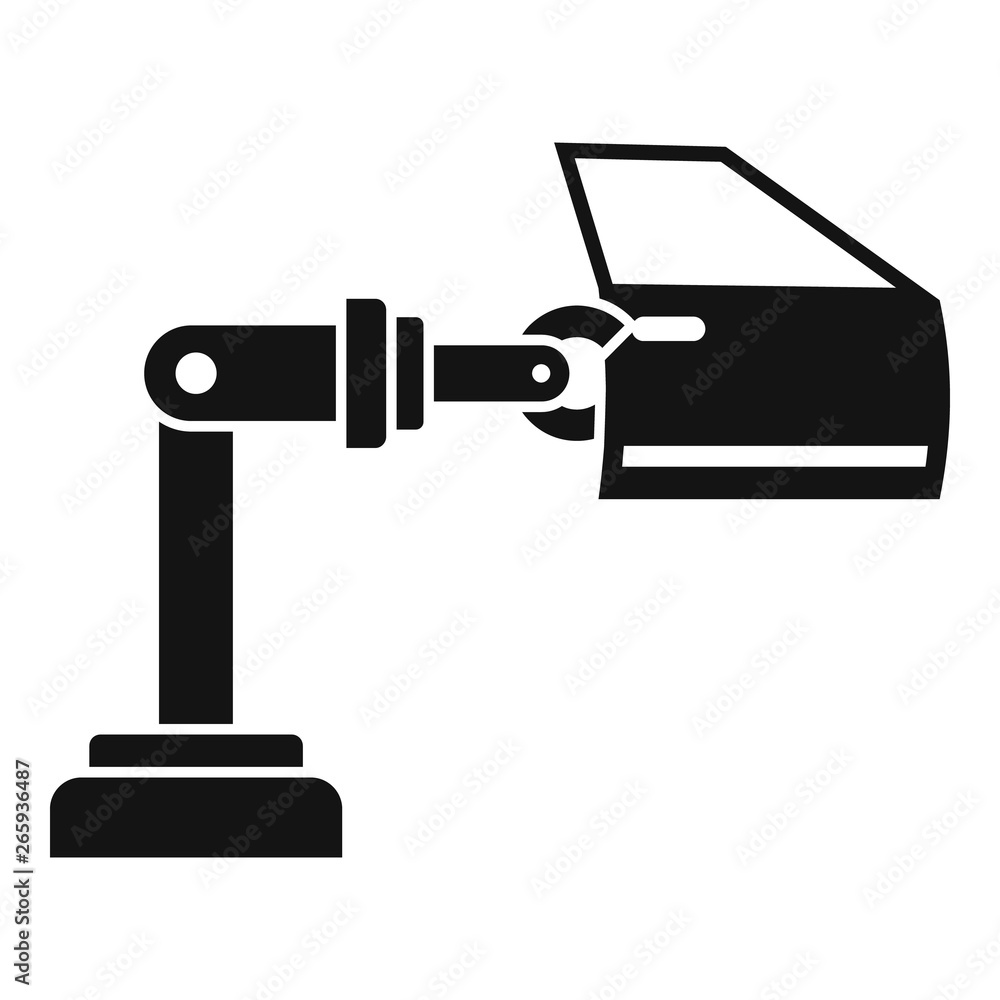 Poster car factory robot door icon. simple illustration of car factory robot door vector icon for web desig