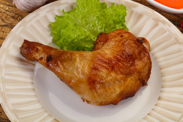 Roasted chicken leg