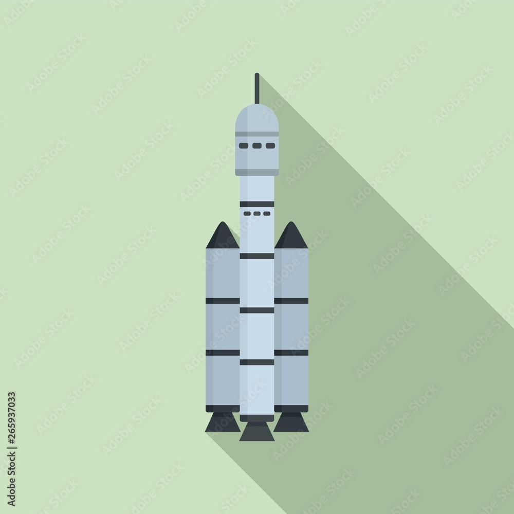 Poster spaceship icon. flat illustration of spaceship vector icon for web design