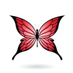 Red Butterfly With Spiky Wings Illustration