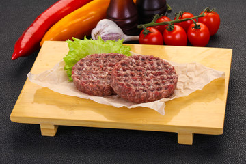 Raw burger cutlet